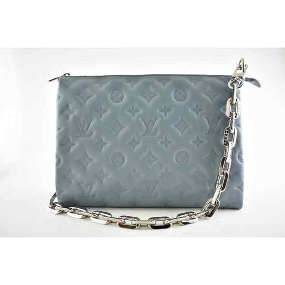 Louis Vuitton Coussin PM Blue Glacier Silver Chain Strap Shoulder Crossbody Bag - Picture 2 of 12